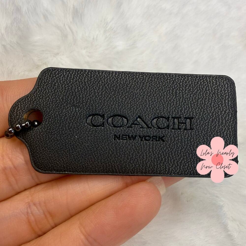 2" COACH Black Fob Bag Charm Hang tag Hangtag